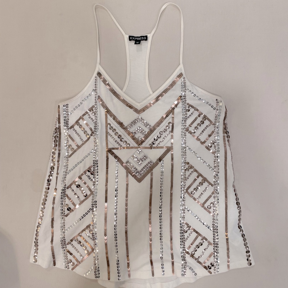 EUC Express Sequin Camisole Tank Top Sz XS